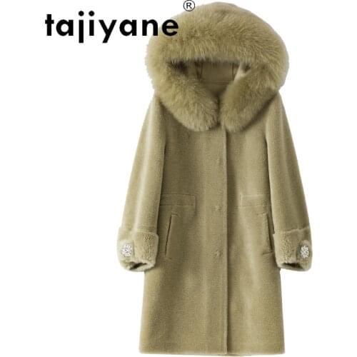 Coats Jackets and Women Real Woo Jacket Woman 100% Fox Fur Coat Collar Hooded Clothes Female Long Parkas Casaco TN768