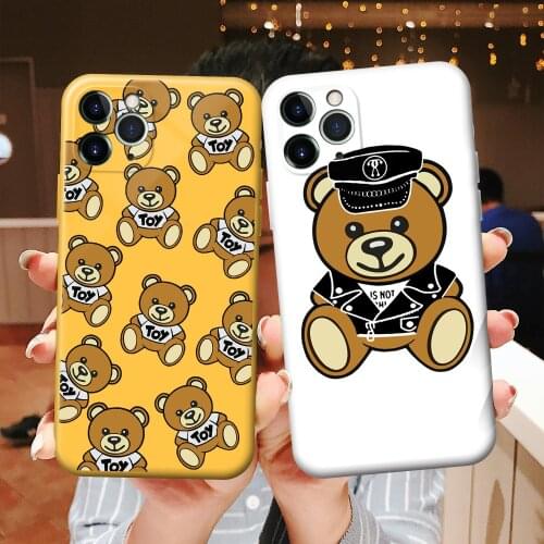 Popular Italy Bear Phone Case for iPhone 12 mini 11 Pro XR X Xs Max 8 7 6 Plus 6S SE 2020 Frosted Silicone Cases Soft Cover Etui