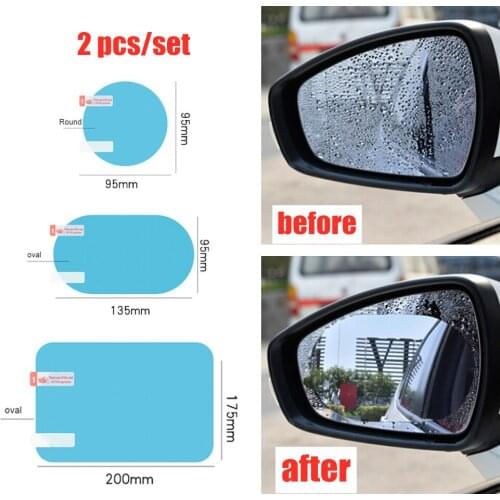 2 pcs Car Anti Fog Sticker Car Glass Rain Proof Film Car Side Window Rearview Mirror Exterior Mirror Sticker Car Accessories