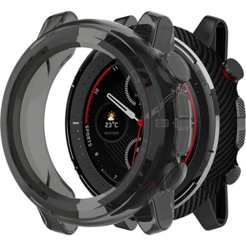 Clear TPU Protector Bumper Watch Frame Case Cover for Xiaomi Amazfit Stratos 3 Smart Watch Band Strap Accessories Stratos3