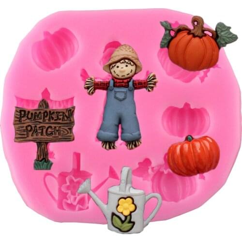 Halloween Pumpkin Human Silicone Cake Mold DIY Cake Decoration Tools Candy Polymer Clay Chocolate Fondant Moulds