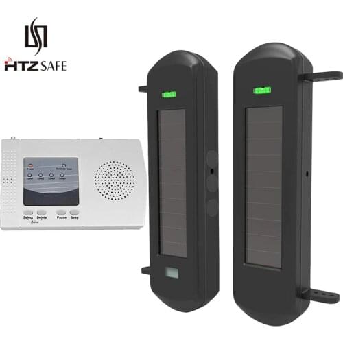 HTZSAFE Solar Beam Sensor Driveway Alarm System-800 Meters Wireless Range-100 Meters Sensor Range-DIY Home Security Alerts