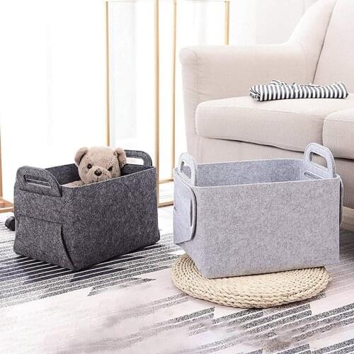 Foldable Felt Laundry Basket Desktop Storage Basket Sundries Underwear Toy Storage Box Cosmetic Book Stationery Container