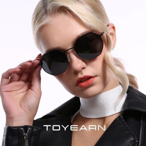 New Fashion Sexy Lady Octagon Square Polarized Sunglasses Women Men Vintage Metal Frame Brand Designer Sun Glasses For Female