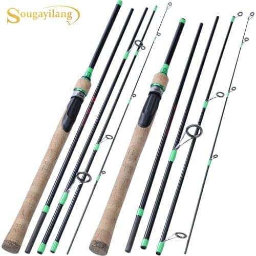 Sougayilang 1.8m 2.1m 2.4m Spinning/Casting Fishing Rod Portable 5 Section UltraLight Carbon Travel Rod Lure 7g-28g M Rod Pesca
