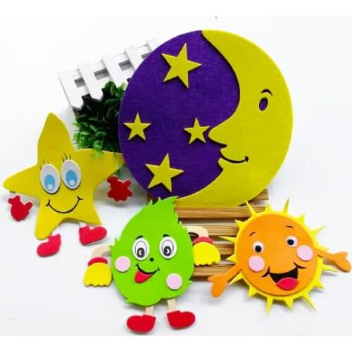 T-N Cartoon Leaves Sun Star DIY EVA Foam Wall Sticker Creative Rainbow Toys for Kid Learning Educational Handmade DIY Wall Decor