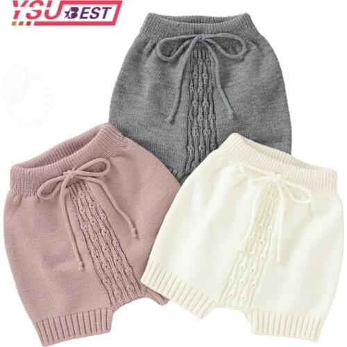 0-3Yrs Newborn Knitting PP Shorts Kids Boys Knitted Shorts Autumn Winter Toddler Girls High Waist Shorts Cotton Bread Shorts