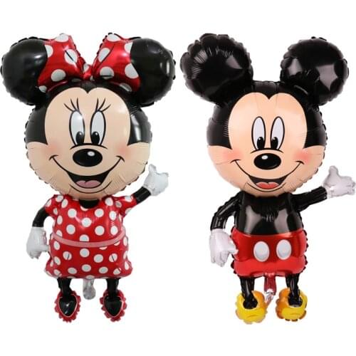 112cm Giant Mickey Minnie Mouse Balloon Cartoon Foil Birthday Party Balloon Kids Birthday Party Decorations Classic Toys
