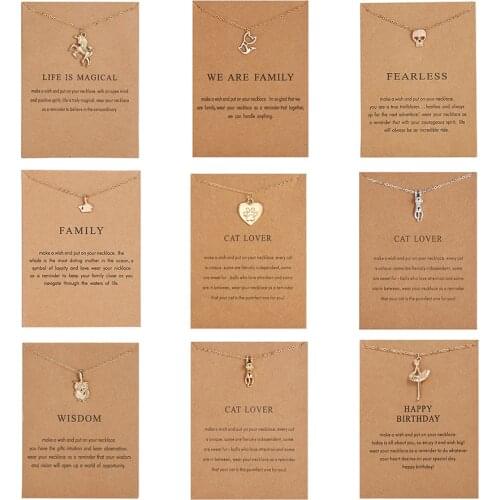 Fashion Jewelry Cute Cat Cat Footprint Animal Necklace Pendant For Women Girl Horse Whale Pendant Clavicle Short Chain Necklace