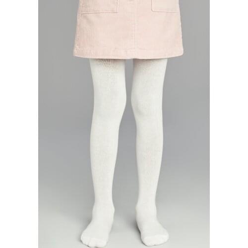 Female Child White Pretty Extra Cotton Pantyhose