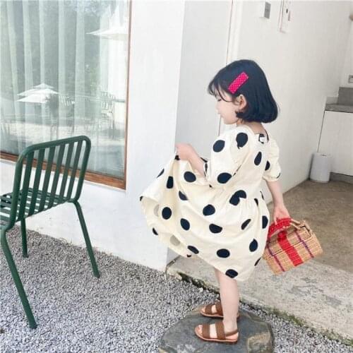 3 4 5 6 7 Years Old Years Girls Polka-Dot Dress 2021 Summer Short Sleeve Clothing Kids Baby Princess Dresses Children Clothes