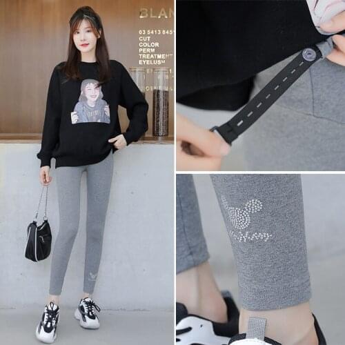 0223# Maternity pants Spring Autumn Cartoon Support Abdomen Elastic Waist Belly Support fashion Pants Maternity Leggings