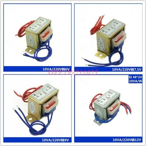 1PC Electric Power Transformer 10W Power 220V 380V 50Hz Input 6V 9V 12V 15V 18V 24V 36V 48V Output Voltage Single Phase EI 48x24