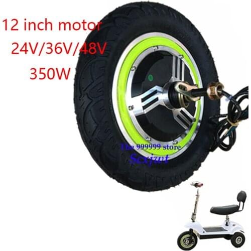 12 inch 24V 36V 48V 350W Motor electric bicycle scooter Motor e-bike wheel for Electric Bike electric scooter motor accessories