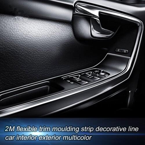 2M Flexible Trim Moulding Strip Decorative Line Car Interior Exterior Five color