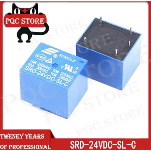 5PCS/10PCS Relay SRD-24VDC-SL-C SRD-24VDC-SL SRD-24V SRD-24VDC relays 5PINS 24V DC High Quality