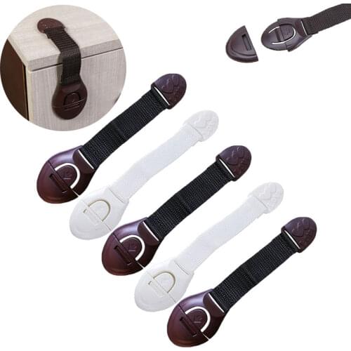 5PCS/LOT Cabinet Door Drawers Refrigerator Toilet Safety Locks Baby Kids Safety Care Plastic Locks Straps Infant Baby Protection