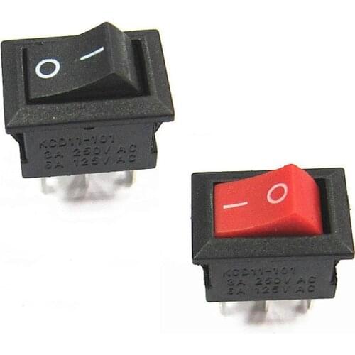 5pcs KCD11 Mini Power Supply Rocker Switch 2 3 Pin 2 Level 250V 2A OFF-ON Multiple Colour Multifunctional Accessories