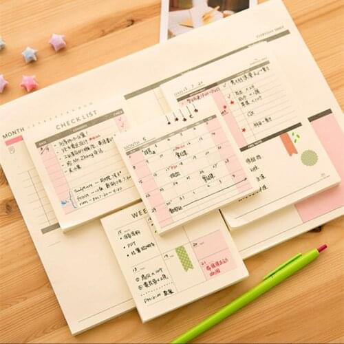 60 Sheets Daily Weekly Month Planner Memo Pad Work Memo Pad Small Book Stationery Paper Sticky Notes Stationery School Supplies