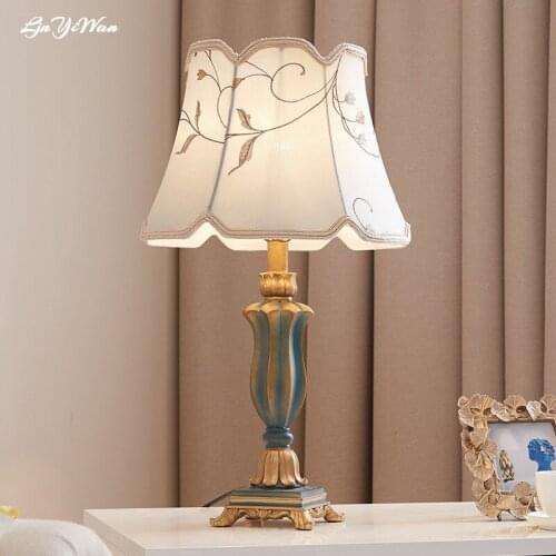 American bedside lamp bedroom living room bedside neoclassical art fabric wedding table lamp wedding decoration gift