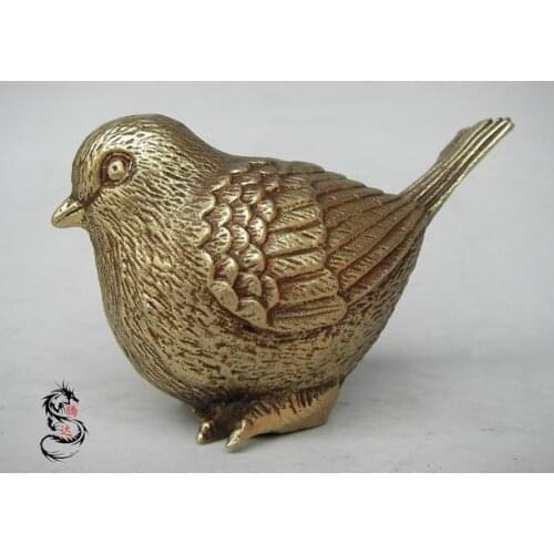 Antique QingDynasty copper Little Sparrow statue /Sculpture,hand-carving crafts,Home Decoration /Collection