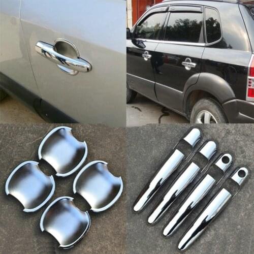 Car Styling for 2004-2014 Hyundai Tucson ABS Chrome Door Handle Bowl Door handle Protective covering Cover Trim