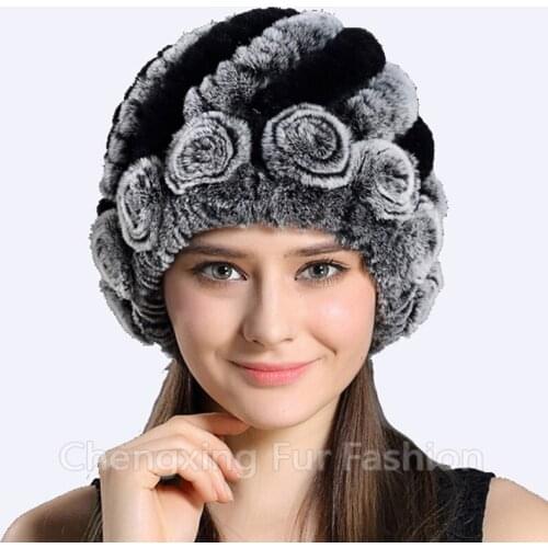 Free Shipping CX-C-04 Winter Rabbit Fur Women Warm Fashion Lady Handmade Knitted Hat