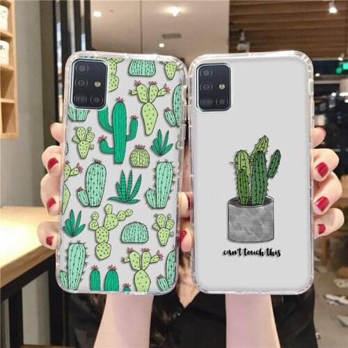 Cactus Flower Case For Samsung A52 A51 Case Clear Funda For Samsung A51 S20 FE S21 Ultra Plus A71 A12 A50 A21S A72 A32 A70 Cover