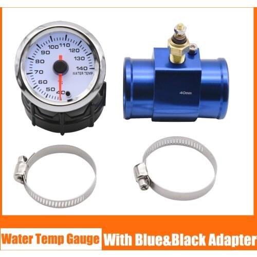 Water Temperature Gauge 52MM + Adapter 26MM-40MM With 7 Color Backlight 40-140 Celsius For Car Racing 9-32V Sensor 1/8NPT