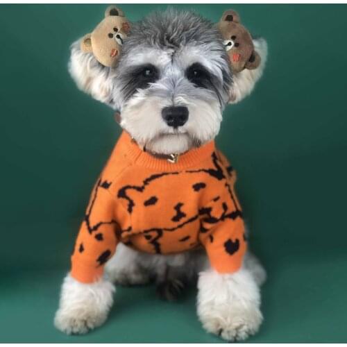 Designer Dog Clothes Pet Ropa Perro Costume Para For Small Dogs Coat Teddy Yorkies Bear Pullover Knitted Crochet Jersey Sweater