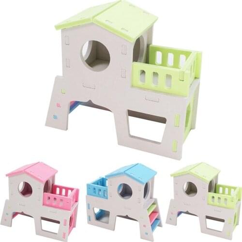 Dorakitten 1pc Hamster Hideout House Double Layer Funny Hamster House Toy Small Animal House Pet Supplies Pet Accessories