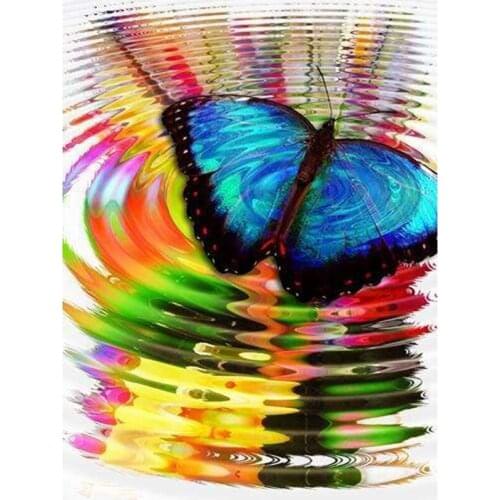 GLymg Butterfly Ripple Diy Diamond Embroidery Painting 5D Rhinestones Embroidery Handicrafts Diamond Wall Arts Decor