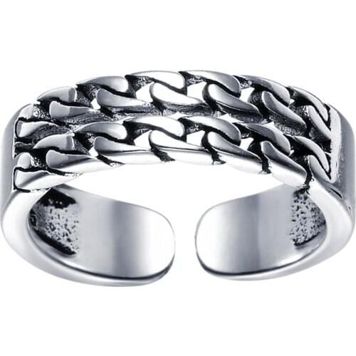 Hainon new arrival Punk Twisted Double Hollow Open Rings For Women Vintage Adjustable Ring silver color jewelry anillos RA0141