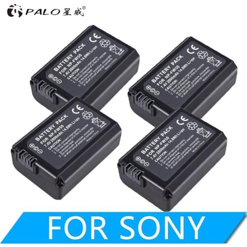 Palo 4pcs NPFW50 lithium battery pack NP FW50 digital camera battery for Sony a33 a35 a37 A55 SLT-A33 SLT A35 A37 a37K A37M A55