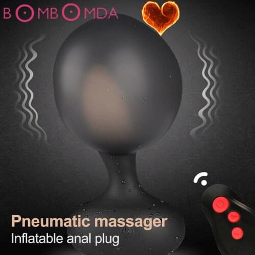 Wireless Remote Control Prostate Massager Anal Vibrator Automatic Inflation Vibrating Expansion Butt Plug Anal Sex Toys For Men