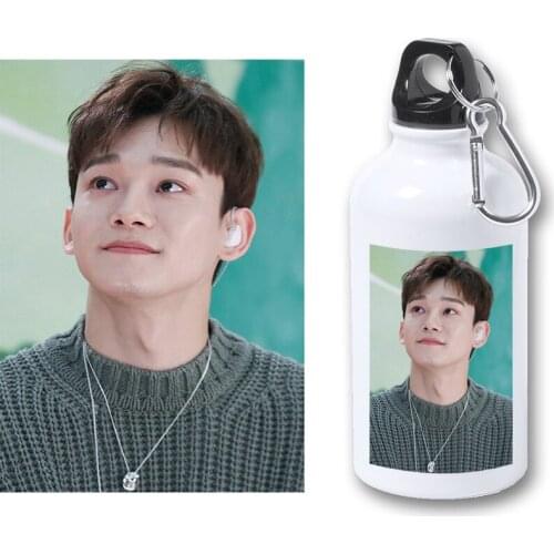 MERCHANDMANIA BIDON METALICO 400ML EXO CHEN LOVE CALL ME BABY bottle metal travel sport picnic fishing custom hunting