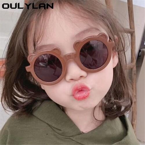 Oulylan Cute Kids Sunglasses Girls Boys Fashion Round Sun Glasses Baby Children Cartoons Goggles Eyeglasses Beach Accessories