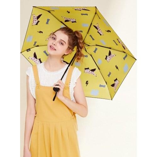 Cartoon Mini Women Parasol UV Protection Small Pocket Women Umbrella Folding Ultra Light Portable High Quality Umbrerlla A5A