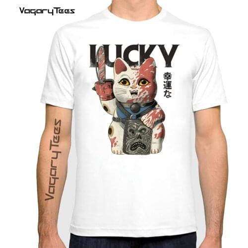 Unlucky Evil Cat funny Otaku t shirt homme Cute Kitten short sleeve men casual tshirt unisex Harajuku streetwear tshirt