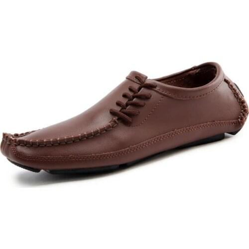 2019 New Casual Shoes Men Loafers Soft Moccasins High Quality Genuine Leather Shoes Men Warm Plush Flats Driving Shoes U6-23