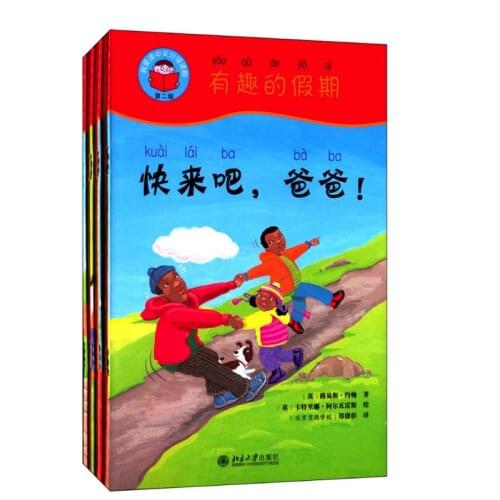 Lets Go On Holiday 4Books & Guide Book (1DVD) Start Reading Chinese Series Band2 Graded Readers Study Chinese Story Books