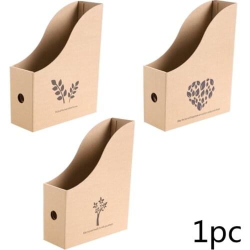 Office Desk File Magazine Holder Kraft Paper Leaves Print Books Document Storage Box Home Desktop Cabinet Organizer Rack N0PA