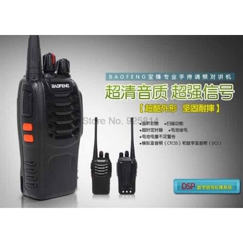 By DHL or EMS 20 pieces New Walkie Talkie Two 2 Way Radio Transceiver Handheld Interphone Intercom BF-888S 3-5KM Talk Range