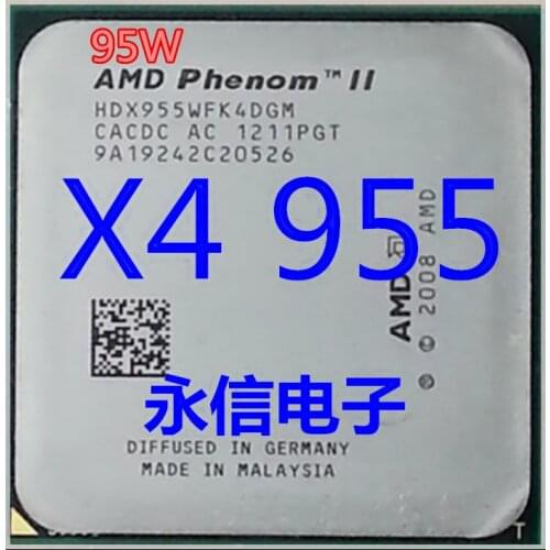 AMD X4 955 x4 955 HDX955WFK4DGM CPU Processor Quad-CORE 3.2Ghz/ 6M /95W / 2000GHz Socket AM3 (working 100% Free Shipping)