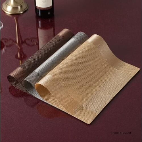 Rectangle 45X30CM Table Mats Dining Table Placement Heat Resistant Dining Mats Set of 4PCS PVC Place Mats Dinnerware Table Mat