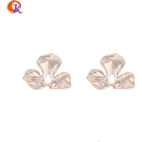 Cordial Design 200Pcs 13*15MM Jewelry Accessories/Hand Made/Earrings Parts/Rhodium/Flower Shape/DIY Making/Earring Findings