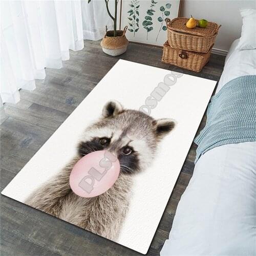 Funny Raccoon Area Rug 3D All Over Printed Non-slip Mat Dining Room Living Room Soft Bedroom Carpet 01