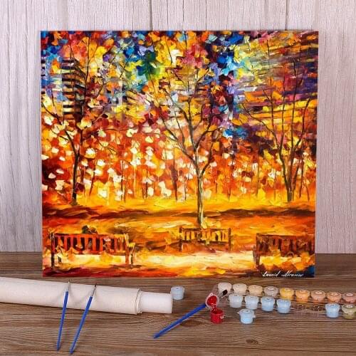View From The Park Paint By Numbers Kit Oil Paints 50*70 Canvas Pictures Decorative Paintings Crafts For Adults Wholesale Art