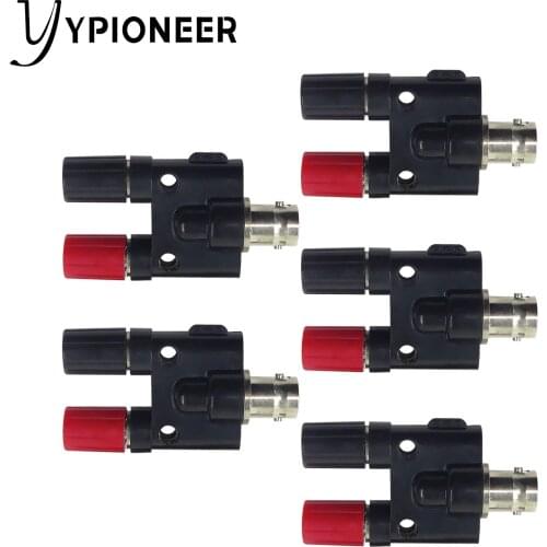 YPioneer P7008 5PCS BNC Female Jack to Dual 4mm Banana Female Jack Adapter Connector for Multimeter Electrical Testing