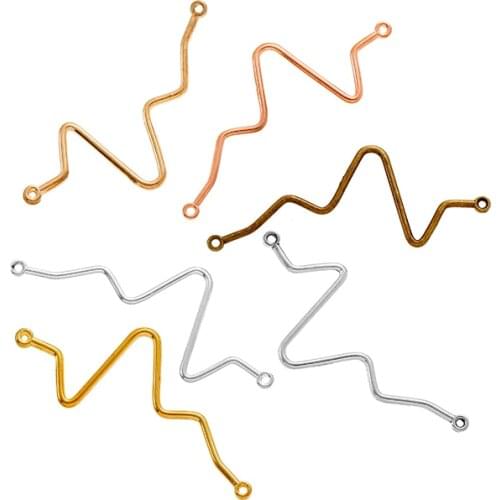 YuenZ 20pcs Wholesale 6 Color Heartbeat Connector Charms Alloy Metal Pendants For Handmade Jewelry Accessories Making